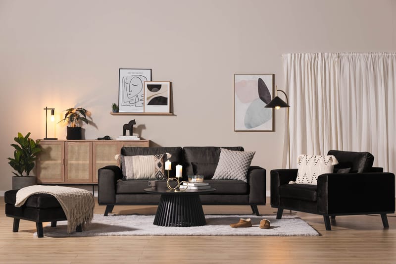 Copenhagen Fotpall Sammet - Grå - Möbler - Vardagsrum - Stolar & sittmöbler - Pallar - Fotpall