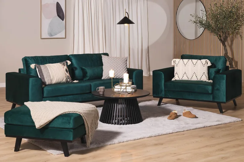 Copenhagen Fotpall Sammet - Grön - Möbler - Vardagsrum - Stolar & sittmöbler - Pallar - Fotpall