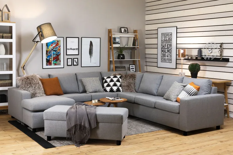 Crazy Fotpall med Förvaring 120x50 - Ljusgrå - Möbler - Vardagsrum - Stolar & sittmöbler - Pallar - Fotpall