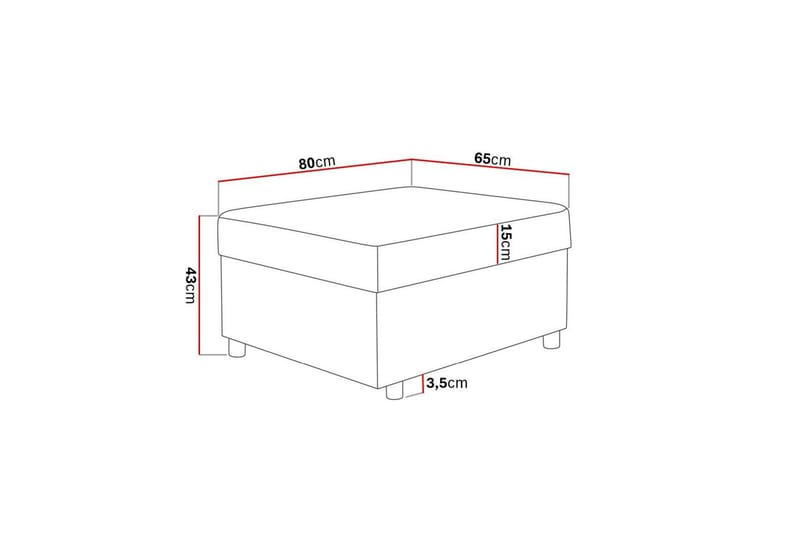 Crazy Fotpall med Förvaring 80x65 - Antracit - Möbler - Vardagsrum - Stolar & sittmöbler - Pallar - Fotpall
