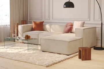 Cubo 1-sits  Rektangulär Fotpallsmodul i Manchester 120 cm bred - Beige - Möbler - Vardagsrum - Stolar & sittmöbler - Pallar - Fotpall