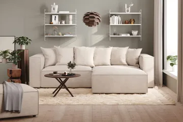 Cubo 1-sits  Rektangulär Fotpallsmodul i Manchester 120 cm bred - Beige - Möbler - Vardagsrum - Stolar & sittmöbler - Pallar - Fotpall