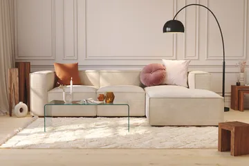Cubo 1-sits  Rektangulär Fotpallsmodul i Manchester 120 cm bred - Beige - Möbler - Vardagsrum - Stolar & sittmöbler - Pallar - Fotpall