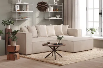 Cubo 1-sits  Rektangulär Fotpallsmodul i Manchester 120 cm bred - Beige - Möbler - Vardagsrum - Stolar & sittmöbler - Pallar - Fotpall