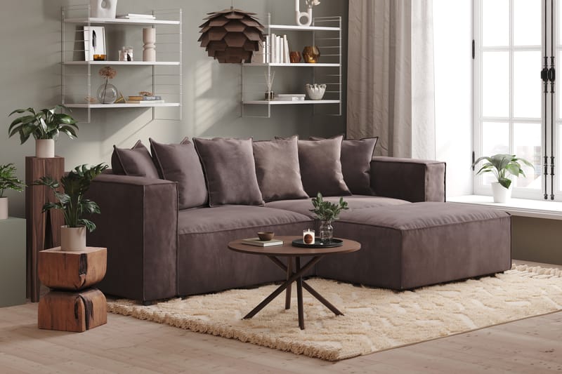 Cubo 1-sits  Rektangulär Fotpallsmodul i Sammet 120 cm bred - Mörkgrå - Möbler - Vardagsrum - Stolar & sittmöbler - Pallar - Fotpall