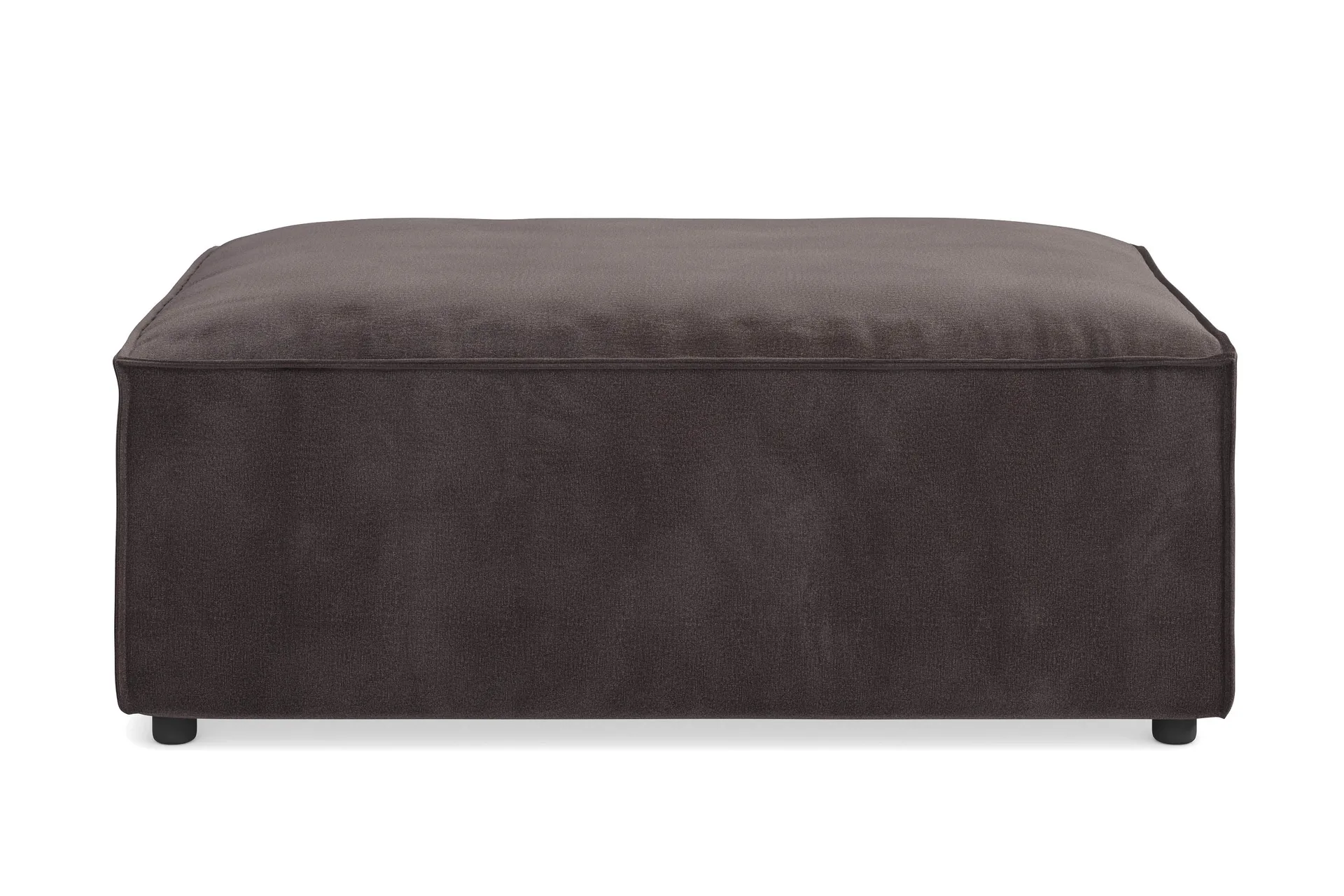 cubo 1-sits  rektangulär fotpallsmodul i sammet 120 cm bred - mörkgrå