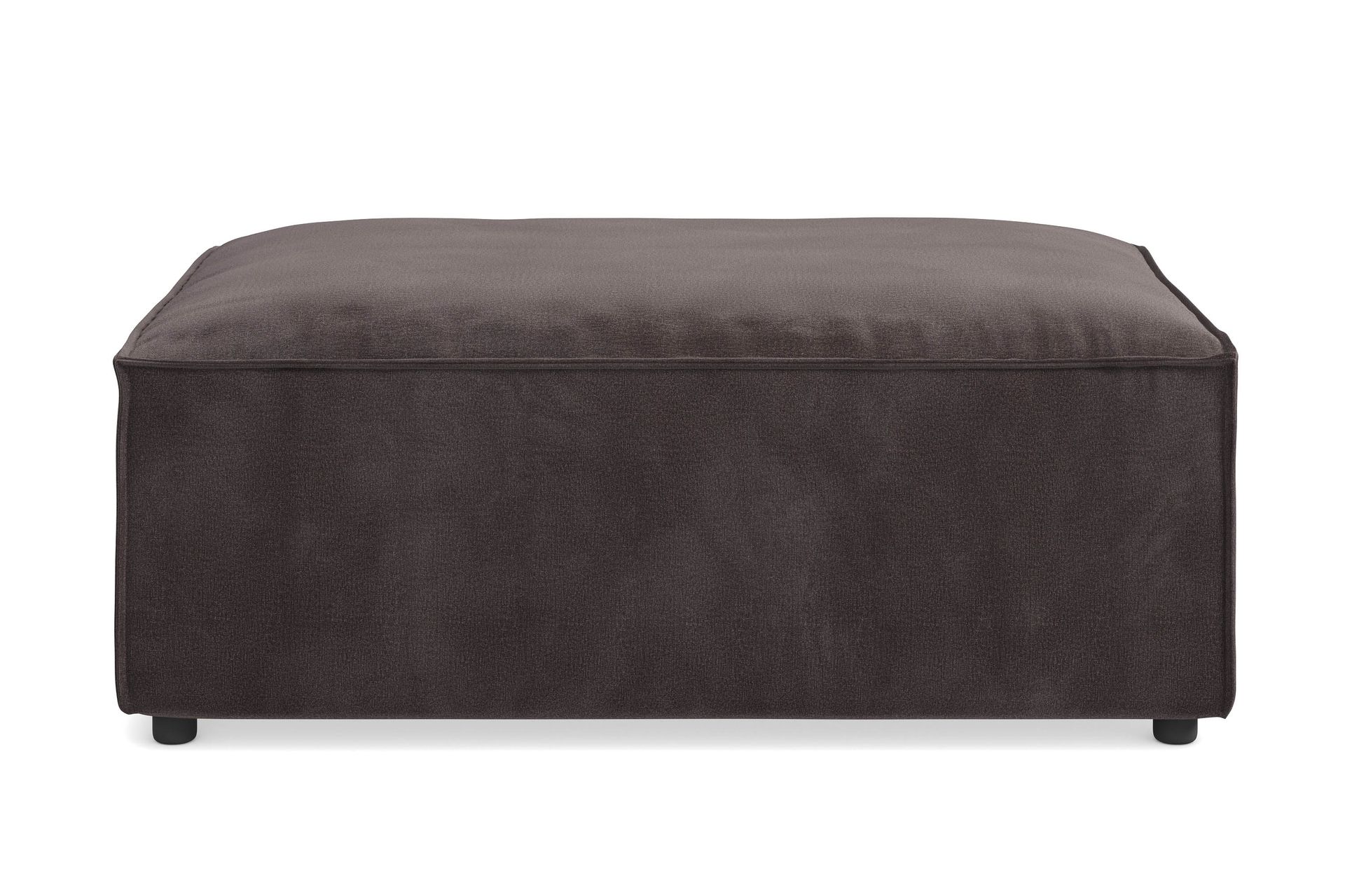 Cubo 1-sits  Rektangul&auml;r Fotpallsmodul i Sammet 120 cm bred - M&ouml;rkgr&aring;