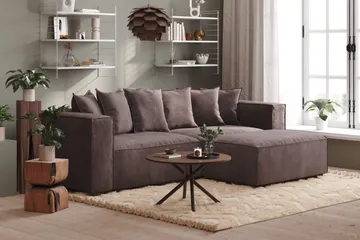 Cubo 1-sits  Rektangulär Fotpallsmodul i Sammet 120 cm bred - Mörkgrå - Möbler - Vardagsrum - Stolar & sittmöbler - Pallar - Fotpall