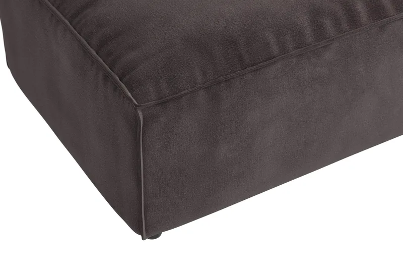 Cubo 1-sits  Rektangulär Fotpallsmodul i Sammet 120 cm bred - Mörkgrå - Möbler - Vardagsrum - Stolar & sittmöbler - Pallar - Fotpall
