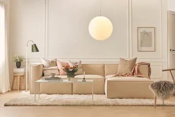 Cubo 1-sits  Rektangulär Fotpallsmodul i Tyg 80 cm bred - Beige - Möbler - Vardagsrum - Stolar & sittmöbler - Pallar - Fotpall