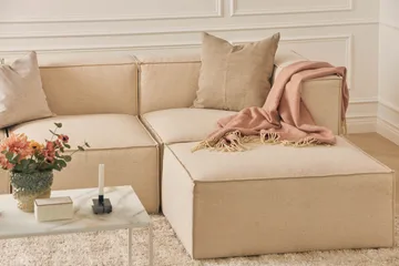 Cubo 1-sits  Rektangulär Fotpallsmodul i Tyg 80 cm bred - Beige - Möbler - Vardagsrum - Stolar & sittmöbler - Pallar - Fotpall