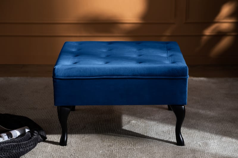 DANA Fotpall 70x70 Sammet Blå - Möbler - Vardagsrum - Stolar & sittmöbler - Pallar - Fotpall