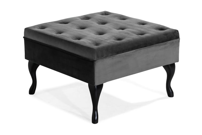 DANA Fotpall 70x70 Sammet Mörkgrå - Möbler - Vardagsrum - Stolar & sittmöbler - Pallar - Fotpall
