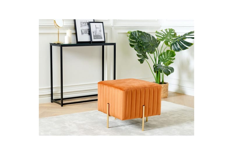 Fotpall Dayton Orange/guld - Orange/guld - Möbler - Vardagsrum - Stolar & sittmöbler - Pallar - Fotpall