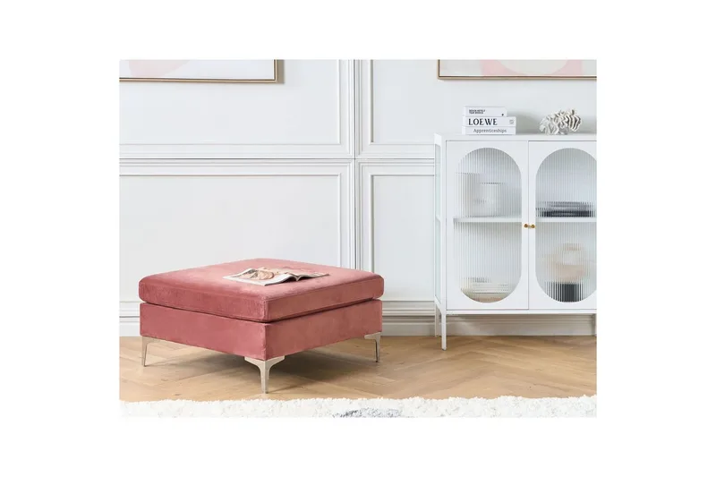 Fotpall Evja Rosa - Rosa - Möbler - Vardagsrum - Stolar & sittmöbler - Pallar - Fotpall