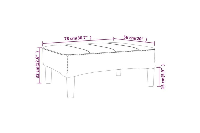 Fotpall blå 78x56x32 cm tyg - Blå - Möbler - Vardagsrum - Stolar & sittmöbler - Pallar - Fotpall