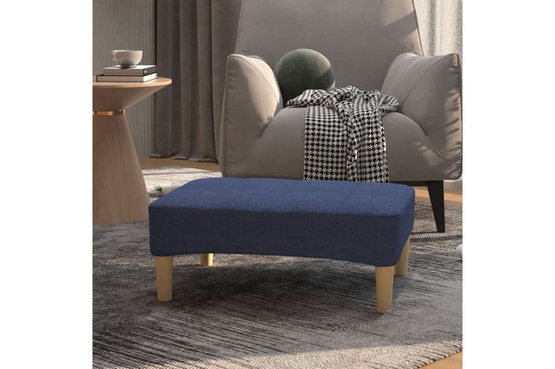Fotpall blå 78x56x32 cm tyg - Blå - Möbler - Vardagsrum - Stolar & sittmöbler - Pallar - Fotpall