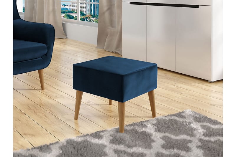 Fotpall - Blå - Möbler - Vardagsrum - Stolar & sittmöbler - Pallar - Fotpall