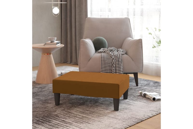 Fotpall brun 78x56x32 cm sammet - Brun - Möbler - Vardagsrum - Stolar & sittmöbler - Pallar - Fotpall