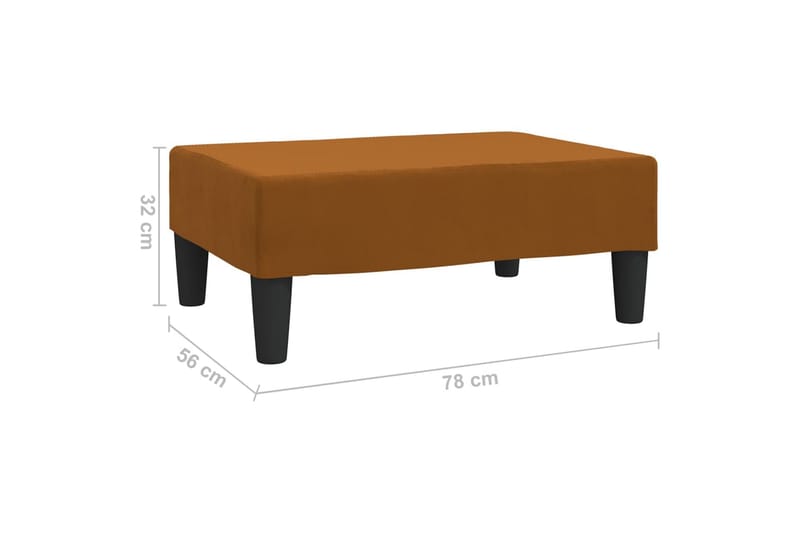 Fotpall brun 78x56x32 cm sammet - Brun - Möbler - Vardagsrum - Stolar & sittmöbler - Pallar - Fotpall