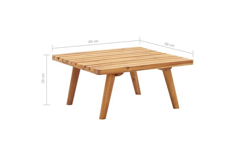 Fotpall för trädgården med dyna 60x60x29 cm massiv akacia - Brun - Möbler - Vardagsrum - Stolar & sittmöbler - Pallar - Fotpall