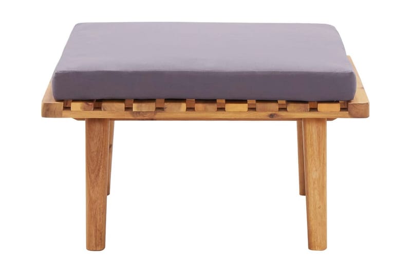Fotpall för trädgården med dyna 60x60x29 cm massiv akacia - Brun - Möbler - Vardagsrum - Stolar & sittmöbler - Pallar - Fotpall