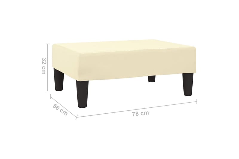 Fotpall gräddvit 78x56x32 cm konstläder - Kräm - Möbler - Vardagsrum - Stolar & sittmöbler - Pallar - Fotpall