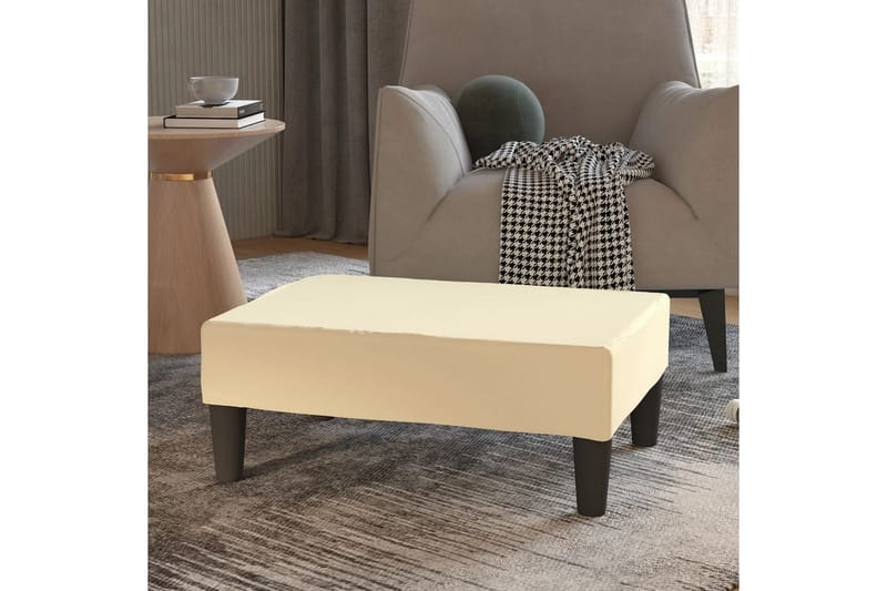 Fotpall gräddvit 78x56x32 cm konstläder - Kräm - Möbler - Vardagsrum - Stolar & sittmöbler - Pallar - Fotpall