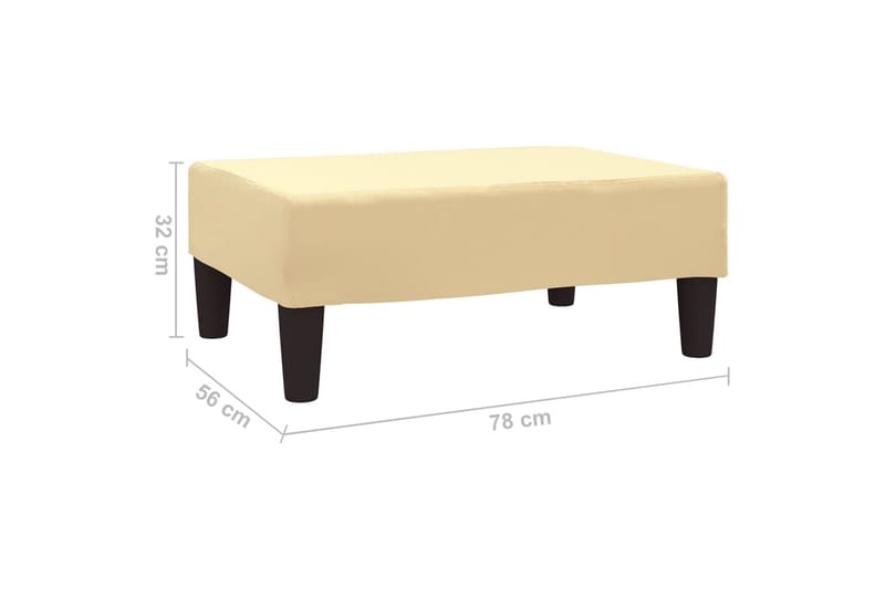 Fotpall gräddvit 78x56x32 cm sammet - Kräm - Möbler - Vardagsrum - Stolar & sittmöbler - Pallar - Fotpall