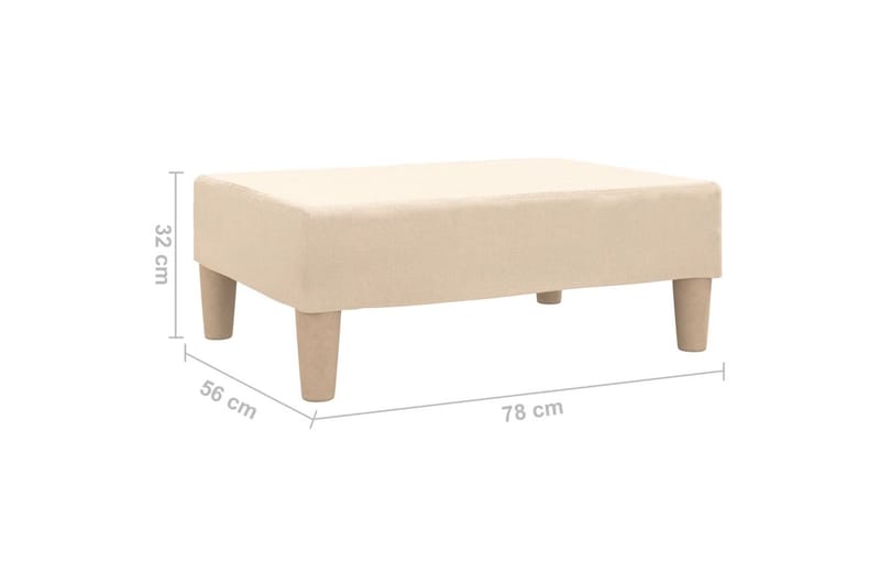 Fotpall gräddvit 78x56x32 cm tyg - Kräm - Möbler - Vardagsrum - Stolar & sittmöbler - Pallar - Fotpall