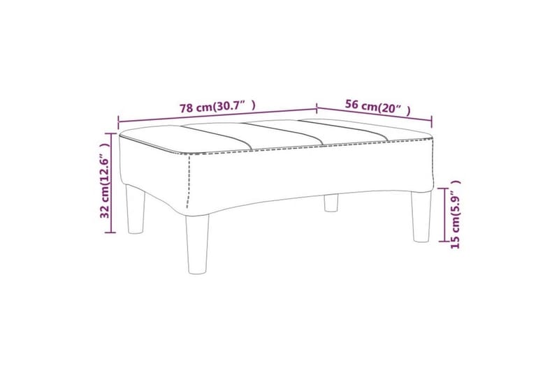 Fotpall gul 78x56x32 cm tyg - Gul - Fotpall