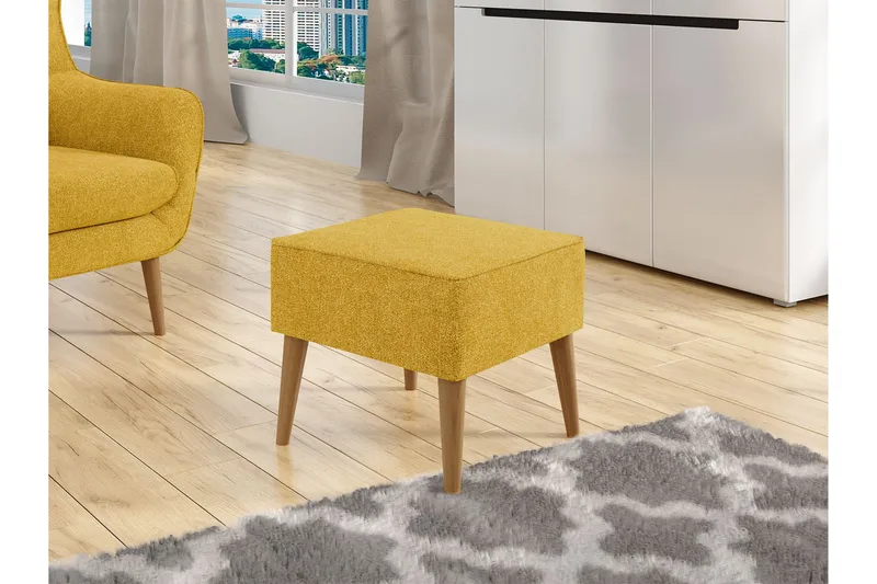 Fotpall LORD - Gul - Möbler - Vardagsrum - Stolar & sittmöbler - Pallar - Fotpall