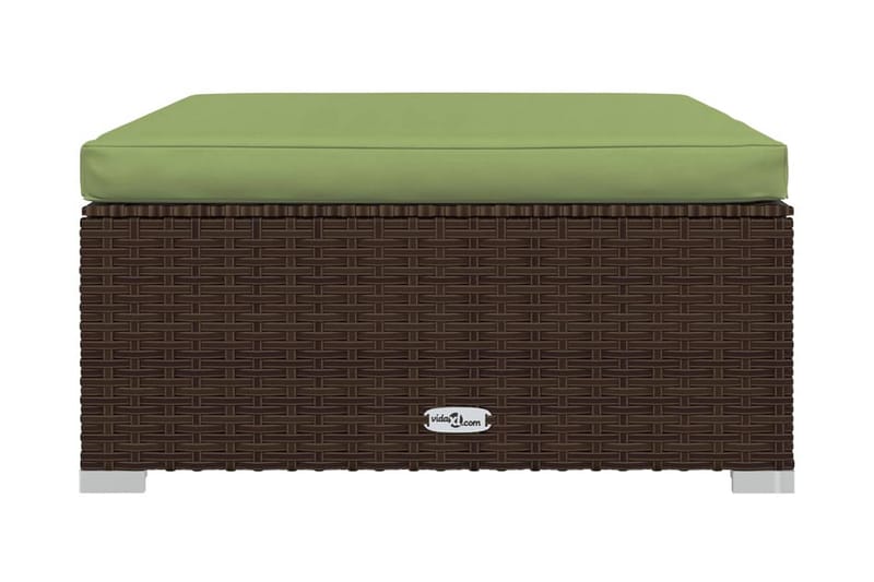 Fotpall med dyna för trädgården brun 70x70x30 cm konstrottin - Brun/Grön - Möbler - Vardagsrum - Stolar & sittmöbler - Pallar - Fotpall