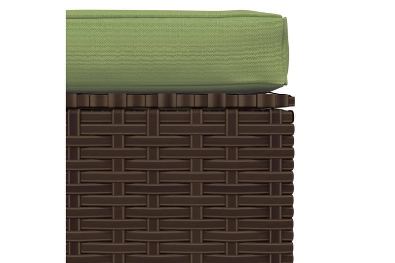 Fotpall med dyna för trädgården brun 70x70x30 cm konstrottin - Brun/Grön - Möbler - Vardagsrum - Stolar & sittmöbler - Pallar - Fotpall