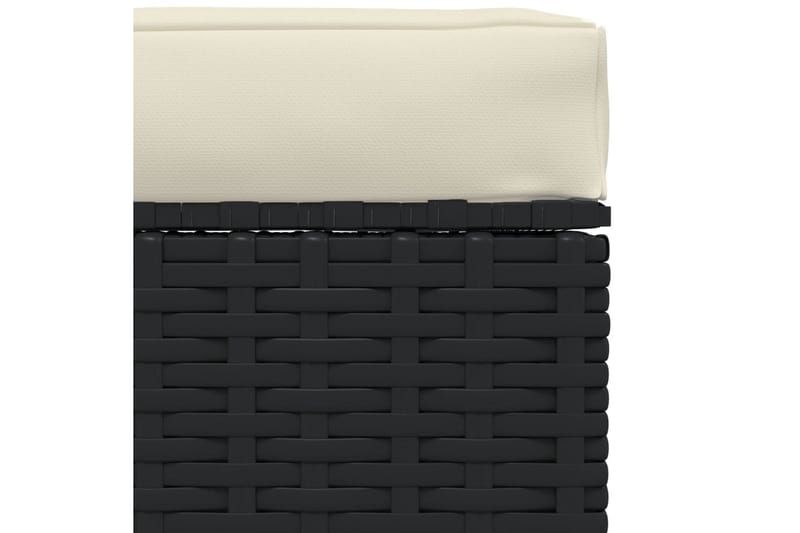 Fotpall med dyna konstrotting svart 70x70x30 cm - Svart/Vit - Möbler - Vardagsrum - Stolar & sittmöbler - Pallar - Fotpall