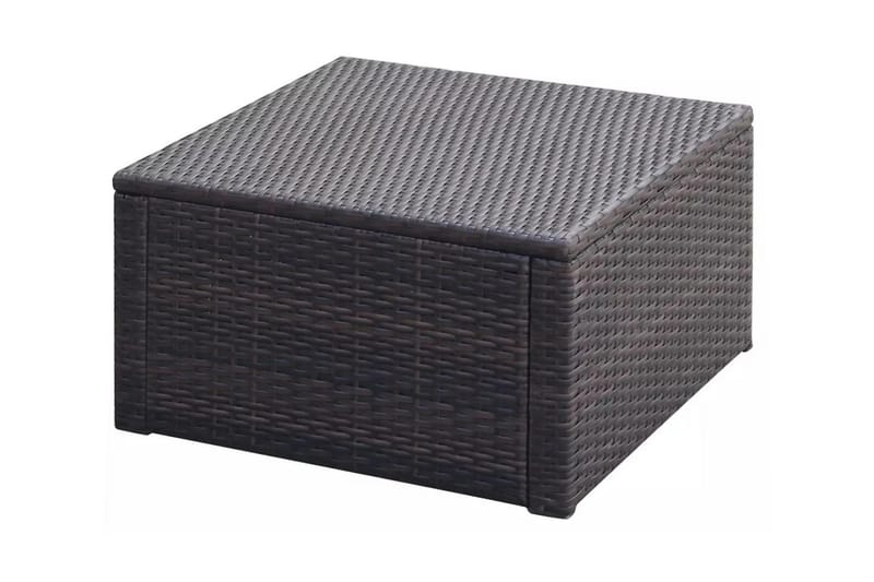 Fotpall ottoman 53x53x30 cm konstrotting brun - Brun - Fotpall