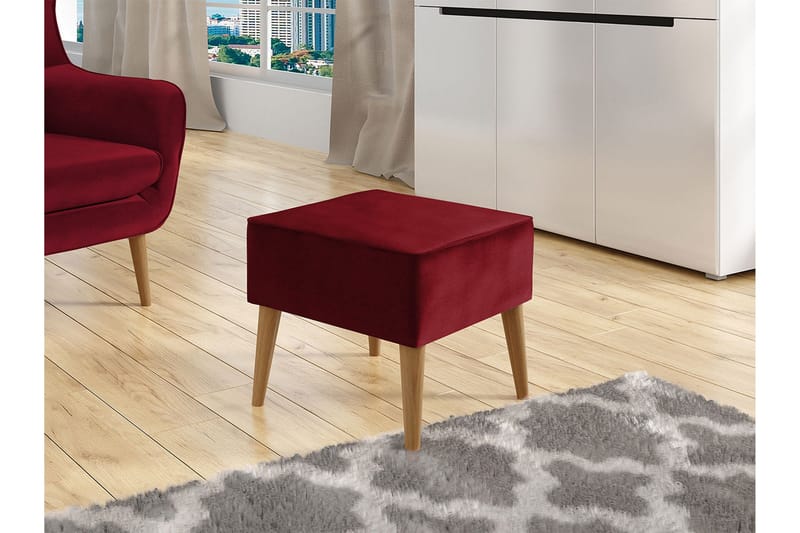 Fotpall - Röd - Möbler - Vardagsrum - Stolar & sittmöbler - Pallar - Fotpall
