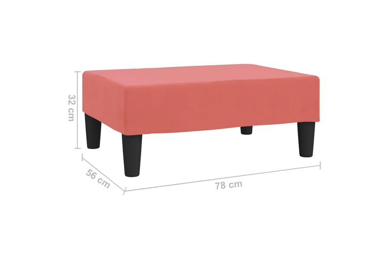 Fotpall rosa 78x56x32 cm sammet - Rosa - Möbler - Vardagsrum - Stolar & sittmöbler - Pallar - Fotpall