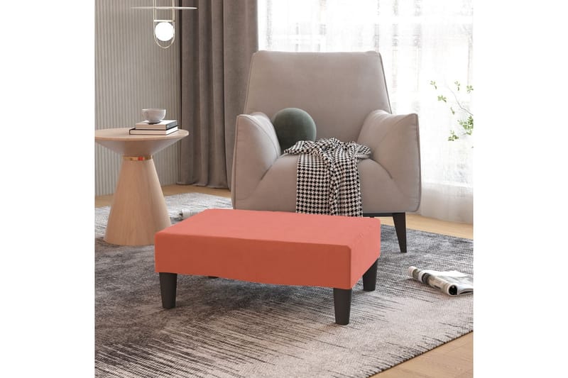 Fotpall rosa 78x56x32 cm sammet - Rosa - Möbler - Vardagsrum - Stolar & sittmöbler - Pallar - Fotpall