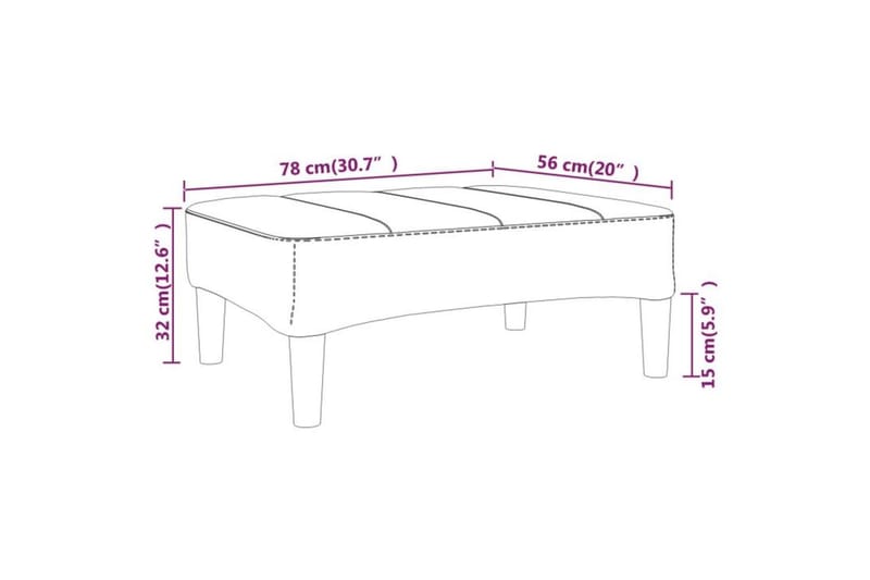 Fotpall svart 78x56x32 cm tyg - Svart - Fotpall