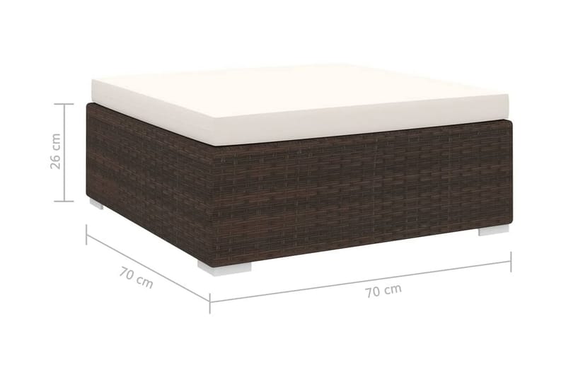 Fotpall till modulsoffa 1 st med dyna konstrotting brun - Brun - Möbler - Vardagsrum - Stolar & sittmöbler - Pallar - Fotpall