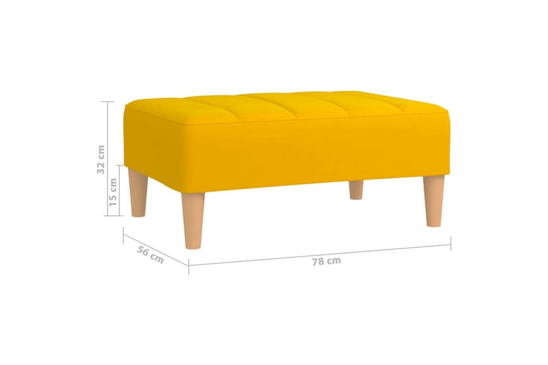 Fotpall gul 78x56x32 cm sammet - Gul - Möbler - Vardagsrum - Stolar & sittmöbler - Pallar - Fotpall