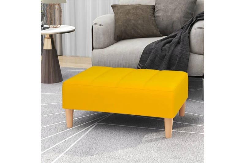 Fotpall gul 78x56x32 cm sammet - Gul - Möbler - Vardagsrum - Stolar & sittmöbler - Pallar - Fotpall