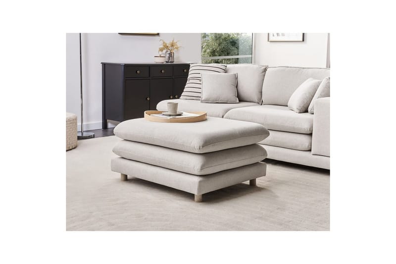 Fotpall Heden Beige/ljust trä - Beige/ljust trä - Möbler - Vardagsrum - Stolar & sittmöbler - Pallar - Fotpall