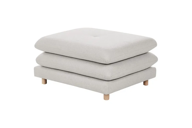 Fotpall Heden Beige/ljust trä, Beige/ljust trä