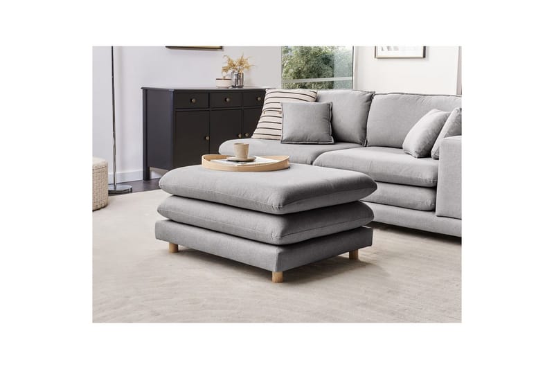 Fotpall Heden Grå/ljust trä - Grå/ljust trä - Möbler - Vardagsrum - Stolar & sittmöbler - Pallar - Fotpall