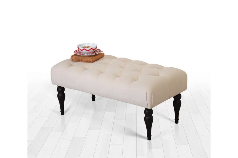 Hodgenville Fotpall 92 cm Rektangulär, Cremevit