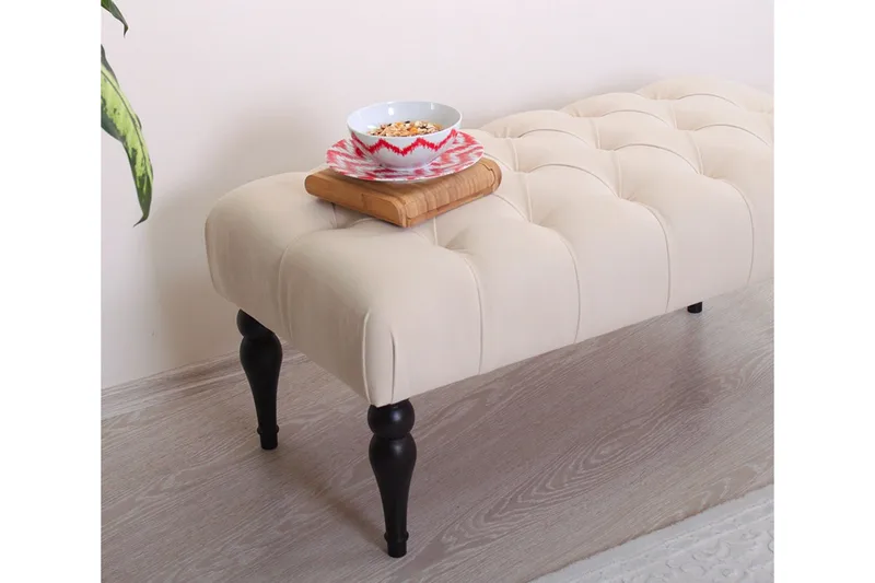 Hodgenville Fotpall 92 cm Rektangulär - Cremevit - Möbler - Vardagsrum - Stolar & sittmöbler - Pallar - Fotpall