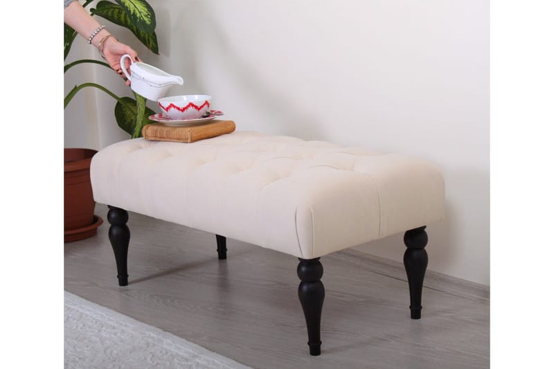 Hodgenville Fotpall 92 cm Rektangulär - Cremevit - Möbler - Vardagsrum - Stolar & sittmöbler - Pallar - Fotpall