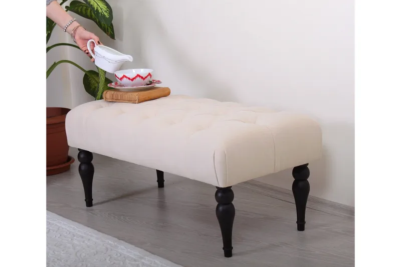 Hodgenville Fotpall 92 cm Rektangulär - Cremevit - Möbler - Vardagsrum - Stolar & sittmöbler - Pallar - Fotpall